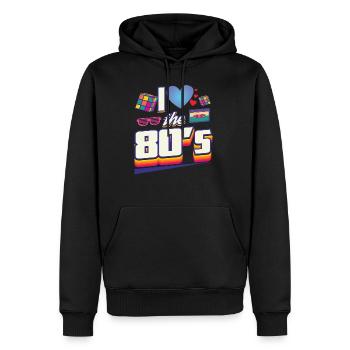 I Love 80s 80s Themed Party Outfit Gift - Men’s Premium Organic Hoodie - black - Front - Nico (187cm)