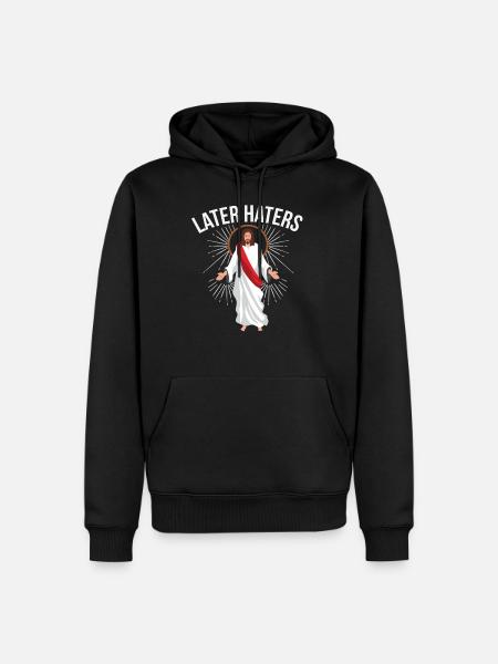Funny Funny Jesus kristne ordsprog - Herre Premium økologisk hoodie - sort