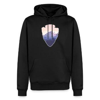 Désert indien amérindien arrowhead - Sweat à capuche Premium bio Homme - noir - Devant - Nico (187cm)