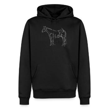 Horse riding - one line drawing - Men’s Premium Organic Hoodie - black - Front - Nico (187cm)