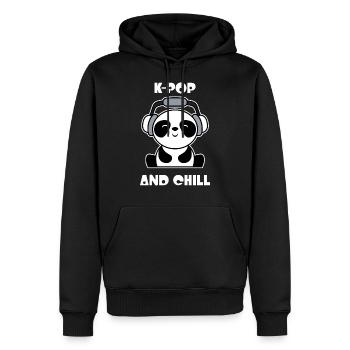 K-Pop - Sweat à capuche Premium bio Homme - noir - Devant - Nico (187cm)