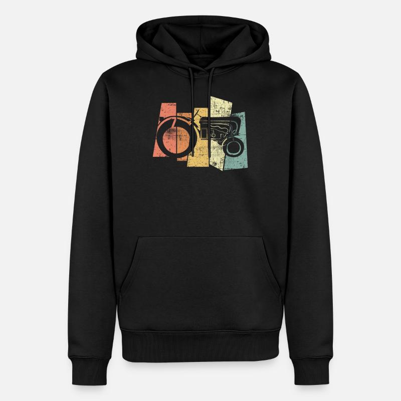 Traktor Bauer - Männer Premium Bio Hoodie - Schwarz