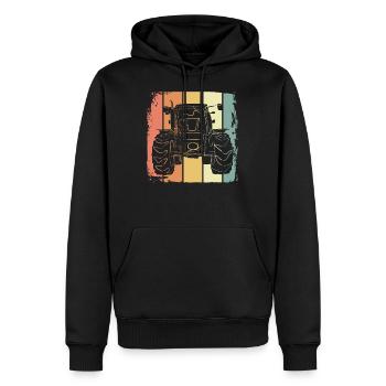 Traktor - Männer Premium Bio Hoodie - Schwarz - Vorne - Nico (187cm)
