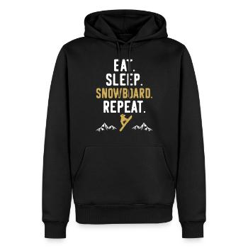 Snowboarding Snowboard Snowboarder Repeat - Männer Premium Bio Hoodie - Schwarz - Vorne - Nico (187cm)