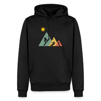 Snowboarding Snowboard Snowboarder Berge - Männer Premium Bio Hoodie - Schwarz - Vorne - Nico (187cm)