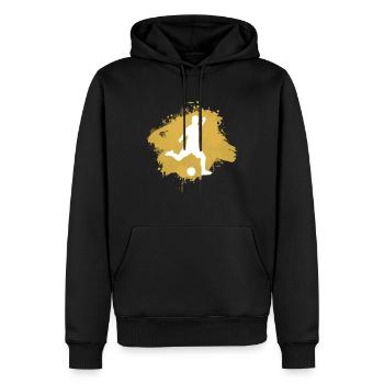 Football Funny Cool Sayings Graffiti - Sweat à capuche Premium bio Homme - noir - Devant - Nico (187cm)