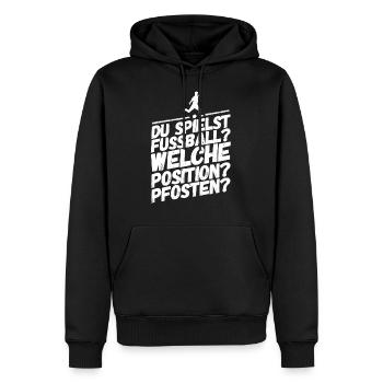 Football Funny Cool Sayings Post - Sweat à capuche Premium bio Homme - noir - Devant - Nico (187cm)