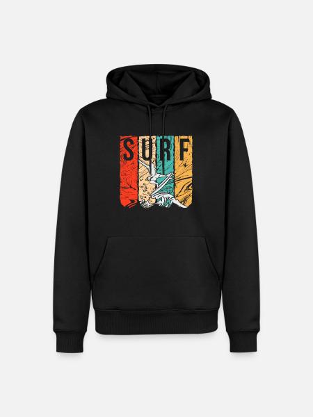 Surfen Surfer Surf Bunt - Männer Premium Bio Hoodie - Schwarz