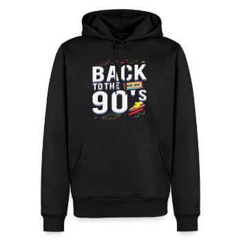 I Love 90s 90s Motto Party Outfit Gift - Men’s Premium Organic Hoodie - black - Front - Nico (187cm)