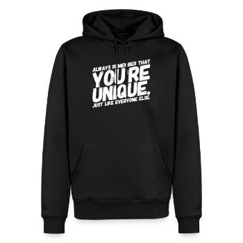 Funny Cool Funny Sayings Unique - Men’s Premium Organic Hoodie - black - Front - Nico (187cm)