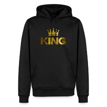 King - Men’s Premium Organic Hoodie - black - Front - Nico (187cm)