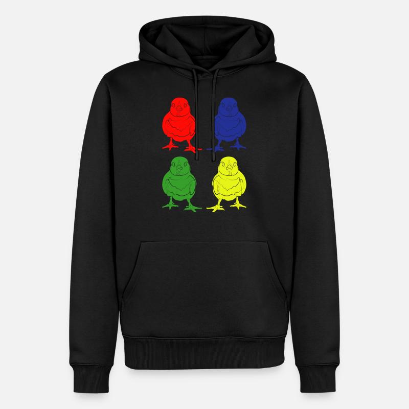 Les poussins - Sweat à capuche Premium bio Homme - noir
