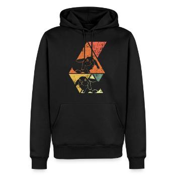 Hase Kaninchen - Männer Premium Bio Hoodie - Schwarz - Vorne - Nico (187cm)