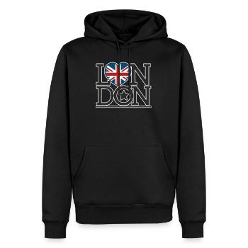 Une ville de Londres - Sweat à capuche Premium bio Homme - noir - Devant - Nico (187cm)