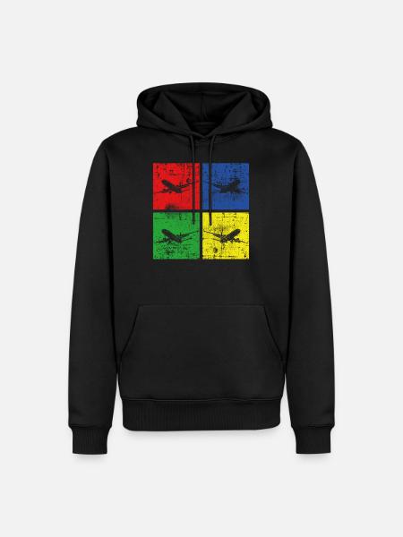 Airplane retro - Men’s Premium Organic Hoodie - black