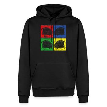 Linienbus Bus - Men’s Premium Organic Hoodie - black - Front - Nico (187cm)