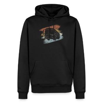 Chauffeur de bus - Sweat à capuche Premium bio Homme - noir - Devant - Nico (187cm)