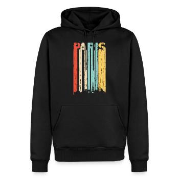 Paris - Männer Premium Bio Hoodie - Schwarz - Vorne - Nico (187cm)
