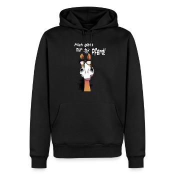 Mich gibts nur mit Pferde - Männer Premium Bio Hoodie - Schwarz - Vorne - Nico (187cm)