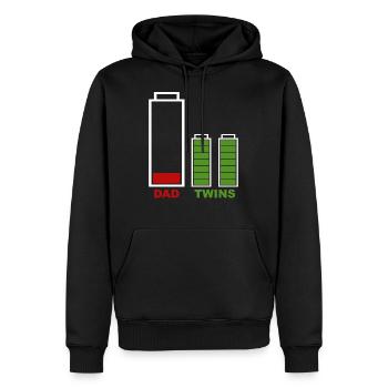 Jumeaux Papa - Sweat à capuche Premium bio Homme - noir - Devant - Nico (187cm)
