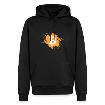 Bitcoin crypto-monnaie crypto couleur blob - Sweat à capuche Premium bio Homme - noir - Devant - Nico (187cm)