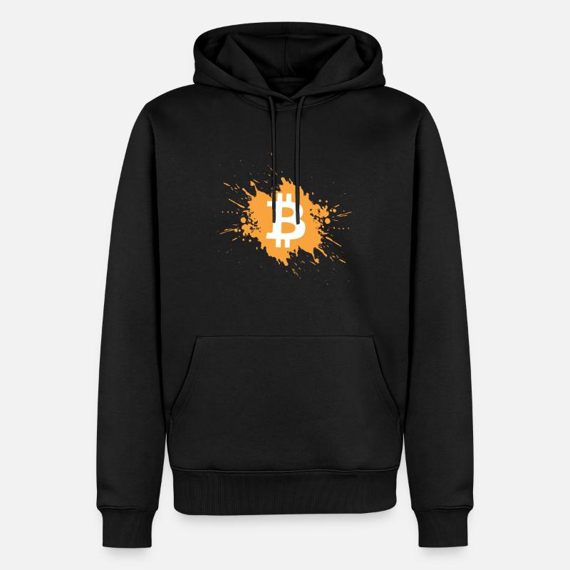 Bitcoin Kryptowährung Krypto Farbklecks - Männer Premium Bio Hoodie - Schwarz