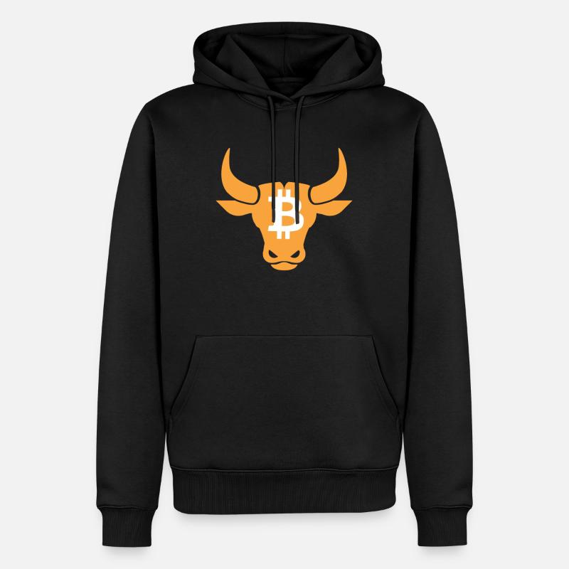 Bitcoin Kryptowährung Krypto Bulle - Männer Premium Bio Hoodie - Schwarz