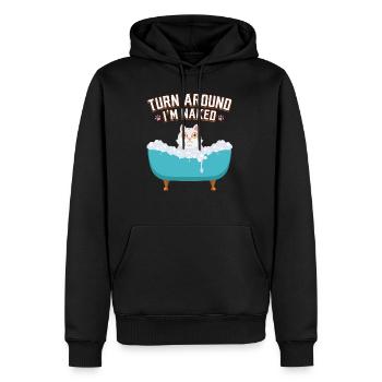 Katzen Badewanne Katzenwäsche Dusche Miau Geschenk - Männer Premium Bio Hoodie - Schwarz - Vorne - Nico (187cm)