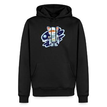 Cadeau star de l'espace astronaute chats - Sweat à capuche Premium bio Homme - noir - Devant - Nico (187cm)
