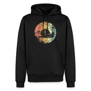 Schnecke Schneckenhaus retro - Männer Premium Bio Hoodie - Schwarz - Vorne - Nico (187cm)