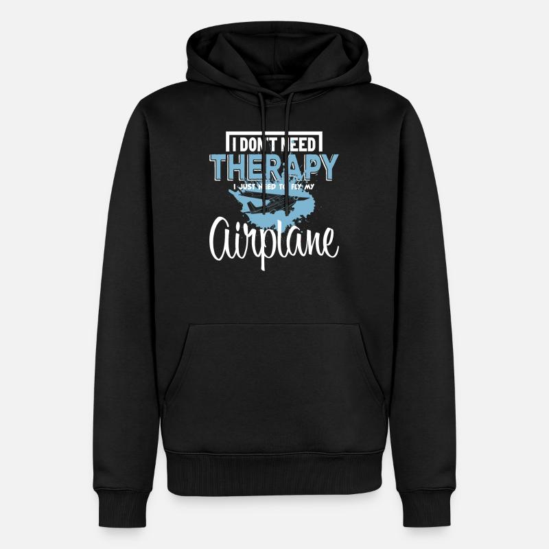 Flugzeug - Männer Premium Bio Hoodie - Schwarz