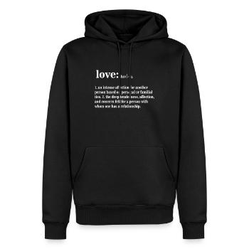 Love Definition - Men’s Premium Organic Hoodie - black - Front - Nico (187cm)