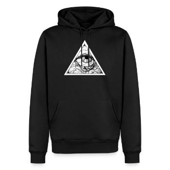 Œil de la providence ▲ - Sweat à capuche Premium bio Homme - noir - Devant - Nico (187cm)