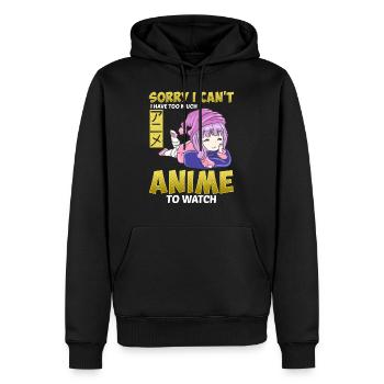 Dessin animé Anime Japon - Sweat à capuche Premium bio Homme - noir - Devant - Nico (187cm)