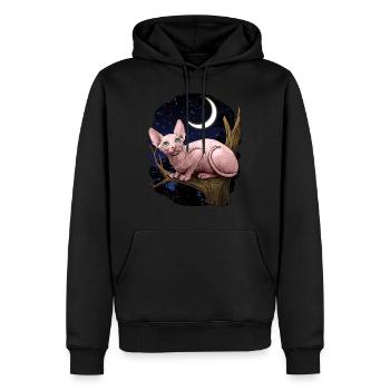 Sphynx - Sweat à capuche Premium bio Homme - noir - Devant - Nico (187cm)