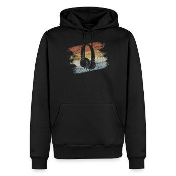 Casques d’écoute - Sweat à capuche Premium bio Homme - noir - Devant - Nico (187cm)