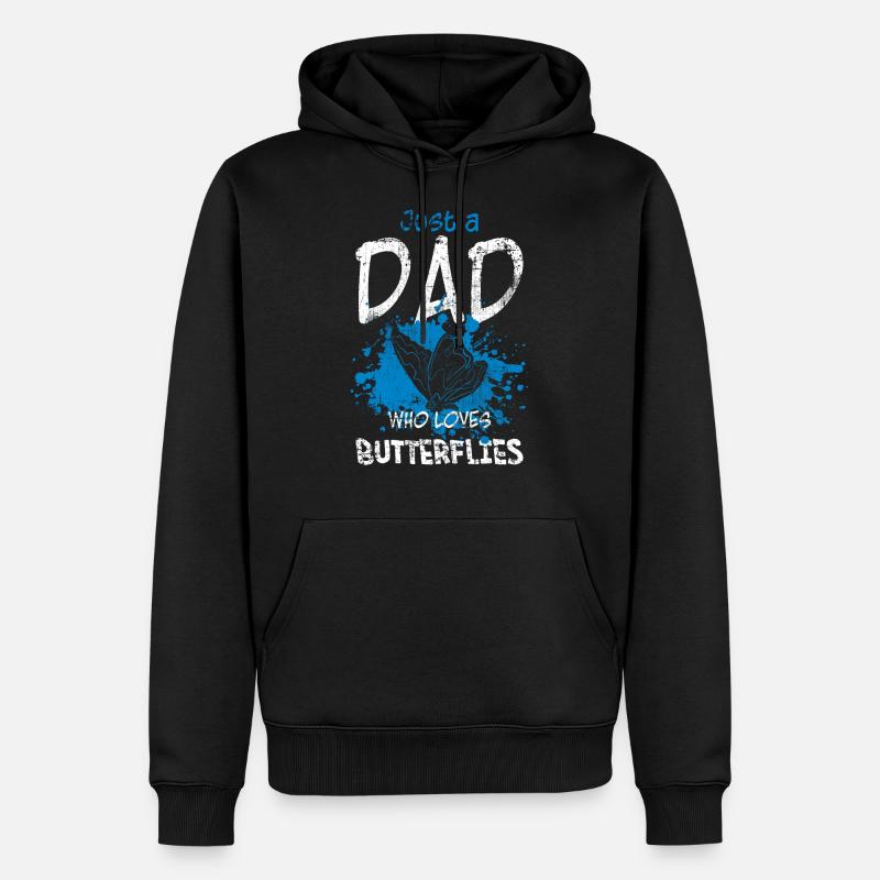 Schmetterling Papa - Männer Premium Bio Hoodie - Schwarz