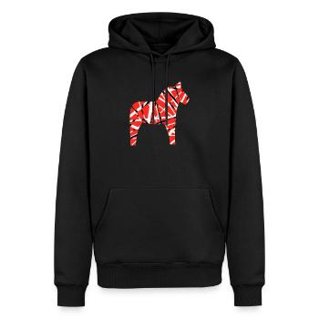 Pferd mit schwarzen und weißen Streifen - Männer Premium Bio Hoodie - Schwarz - Vorne - Nico (187cm)