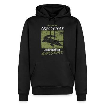 Alligator - Männer Premium Bio Hoodie - Schwarz - Vorne - Nico (187cm)