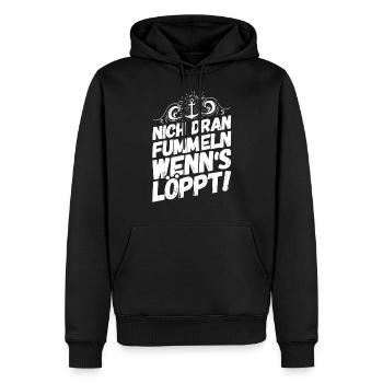 Plattdeutsch Sprüche Norddeutschland Fummeln - Männer Premium Bio Hoodie - Schwarz - Vorne - Nico (187cm)