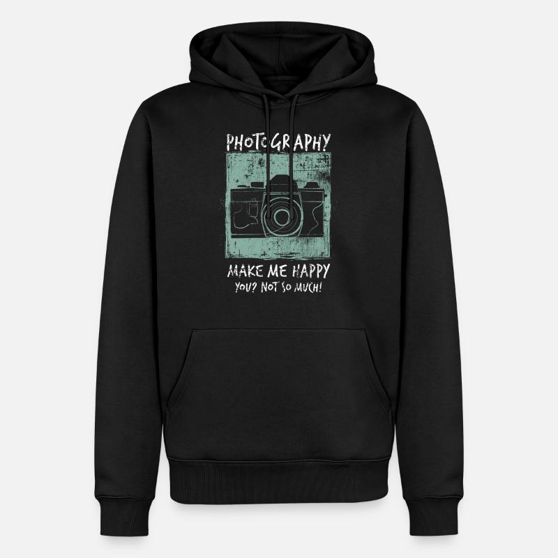 Photographie caméra - Sweat à capuche Premium bio Homme - noir