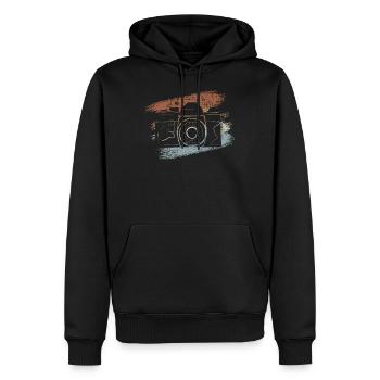 Retro Kamera - Männer Premium Bio Hoodie - Schwarz - Vorne - Nico (187cm)