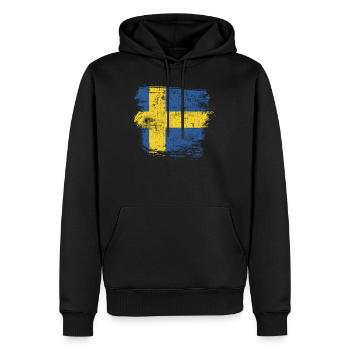 Suède - Sweat à capuche Premium bio Homme - noir - Devant - Nico (187cm)