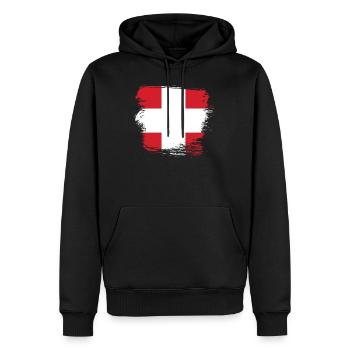 Schweizer Flagge Schweiz - Männer Premium Bio Hoodie - Schwarz - Vorne - Nico (187cm)