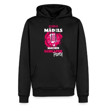 Les filles à succès - Sweat à capuche Premium bio Homme - noir - Devant - Nico (187cm)