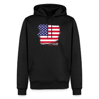 Amerika USA Flagge - Männer Premium Bio Hoodie - Schwarz - Vorne - Nico (187cm)