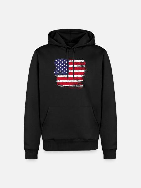 USA America Flag - Men’s Premium Organic Hoodie - black