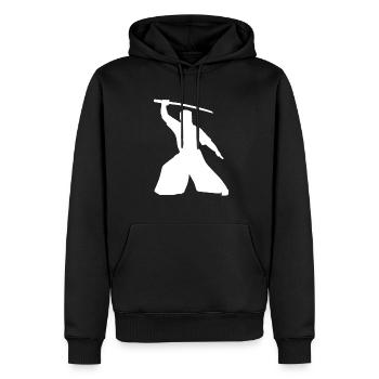 Haidong Gumdo - Sweat à capuche Premium bio Homme - noir - Devant - Nico (187cm)