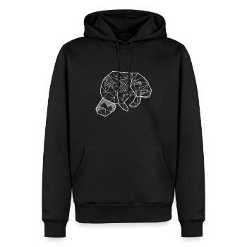 Polygone de la vache de mer - Sweat à capuche Premium bio Homme - noir - Devant - Nico (187cm)