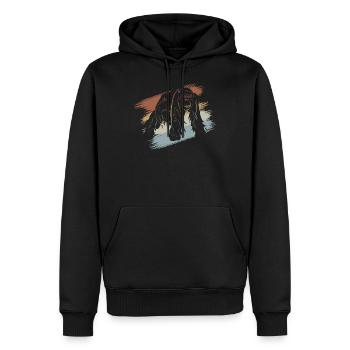 Orangutan - Men’s Premium Organic Hoodie - black - Front - Nico (187cm)